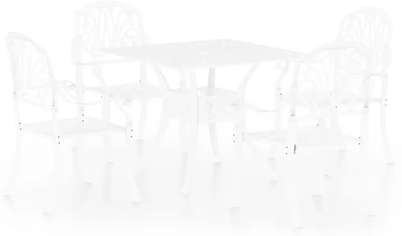 vidaXL 5 Piece Bistro Set Cast Aluminum White