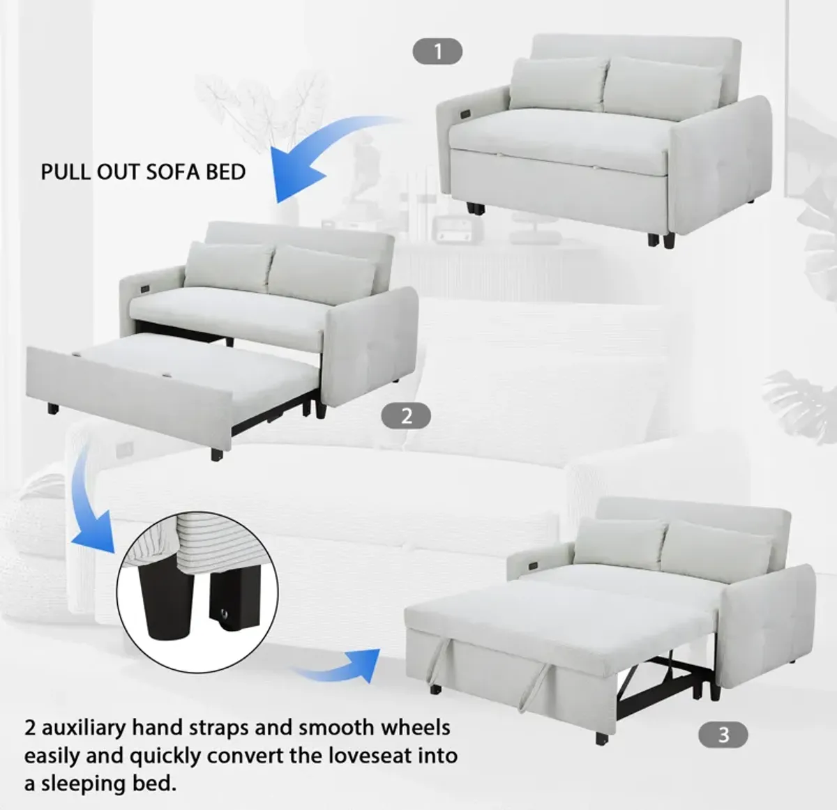 Merax Pull-out Sofa Bed Convertible Couch