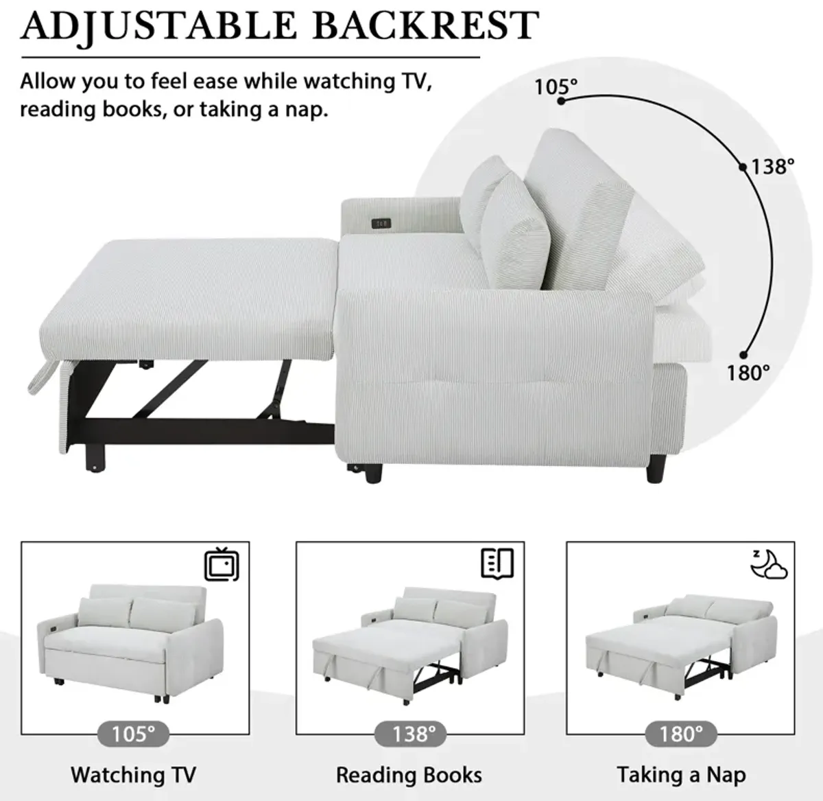 Merax Pull-out Sofa Bed Convertible Couch