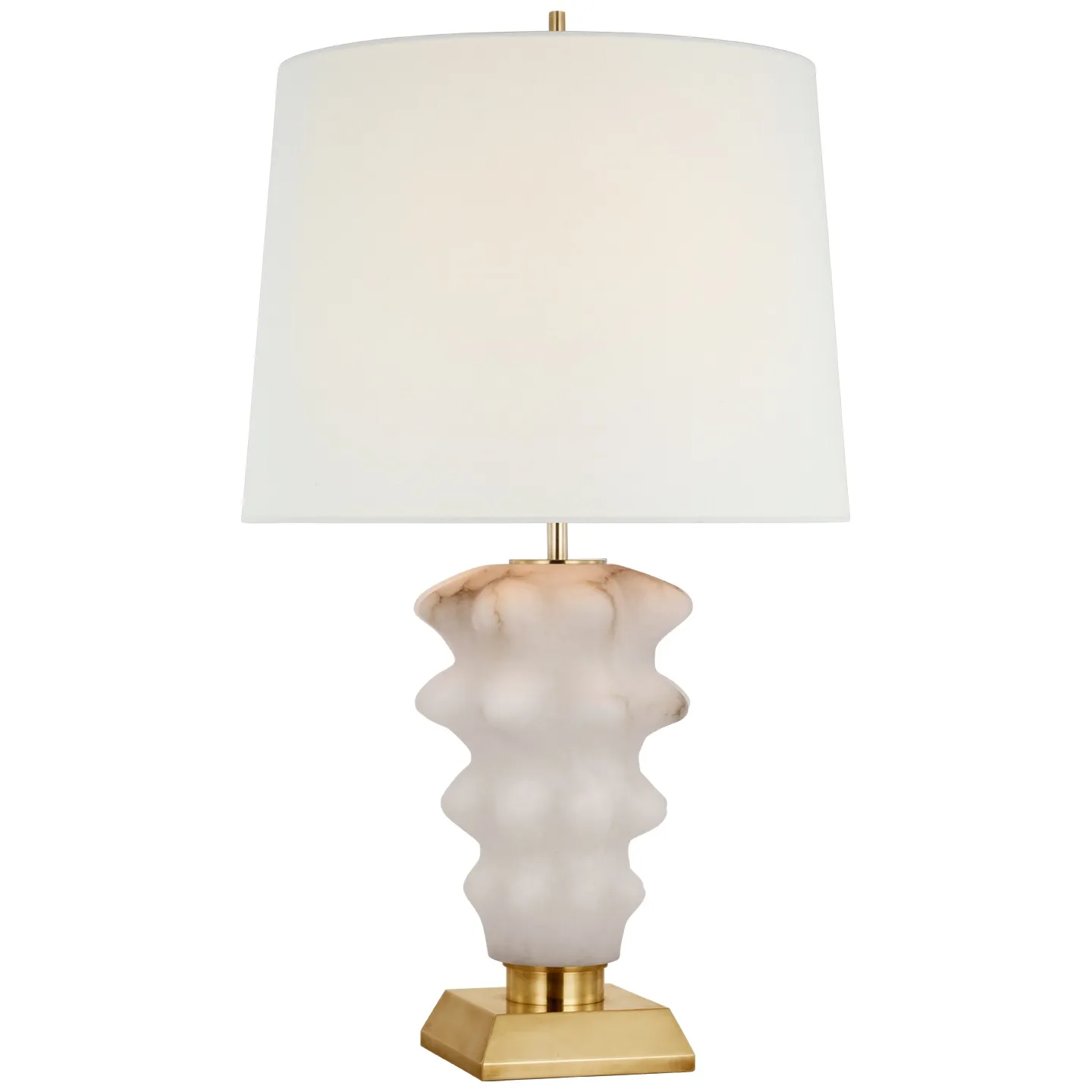 Luxor Large Table Lamp in Alabaster and Hand-Rubbed Antique Brass