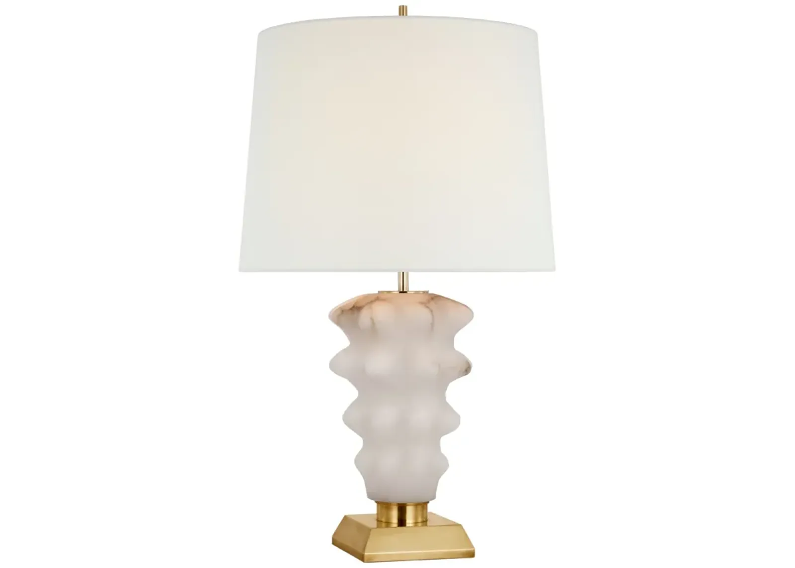 Luxor Large Table Lamp in Alabaster and Hand-Rubbed Antique Brass