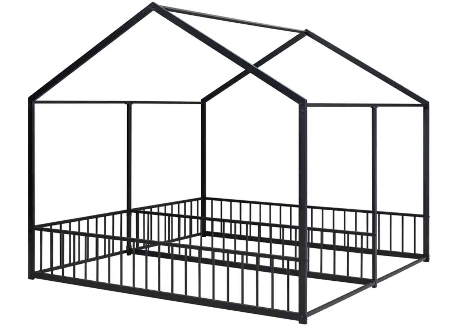 Metal Twin Size House Platform Beds, Two Shared Beds