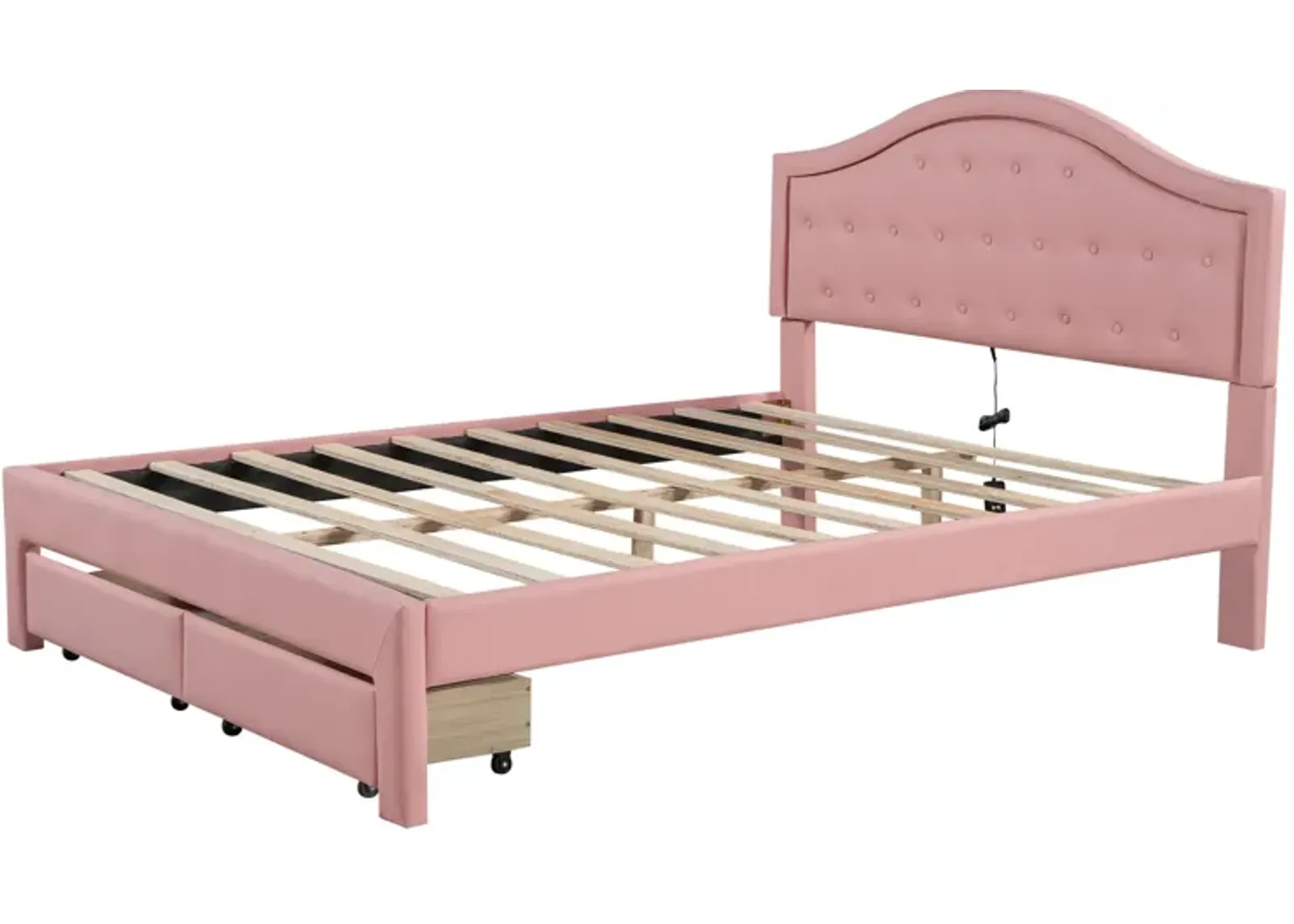 Merax PU Upholstered Platform Bed  with 2 Drawers