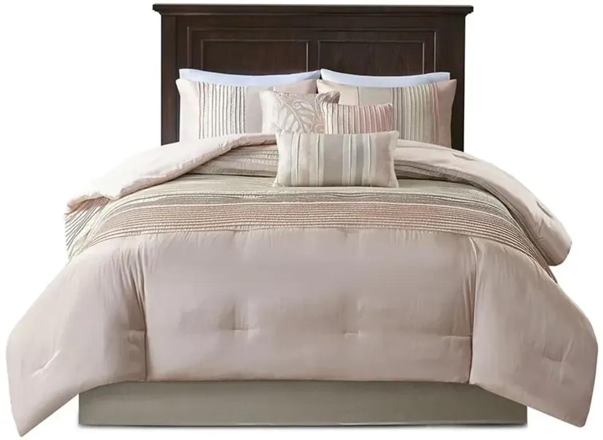 Belen Kox 7 Piece Blush/Taupe Comforter Set, Belen Kox