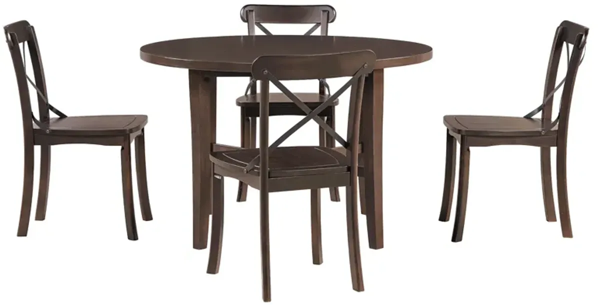 Merax 5-piece Retro Simple Round Table Chairs Dining Set