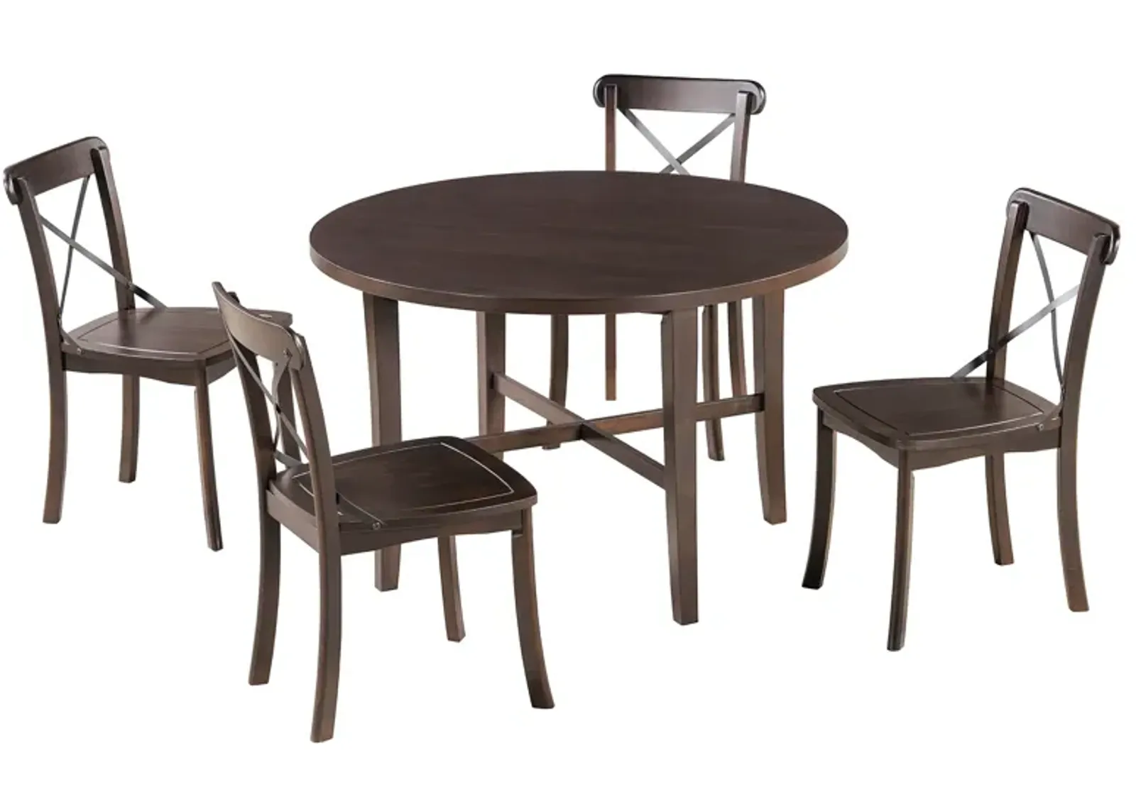 Merax 5-piece Retro Simple Round Table Chairs Dining Set