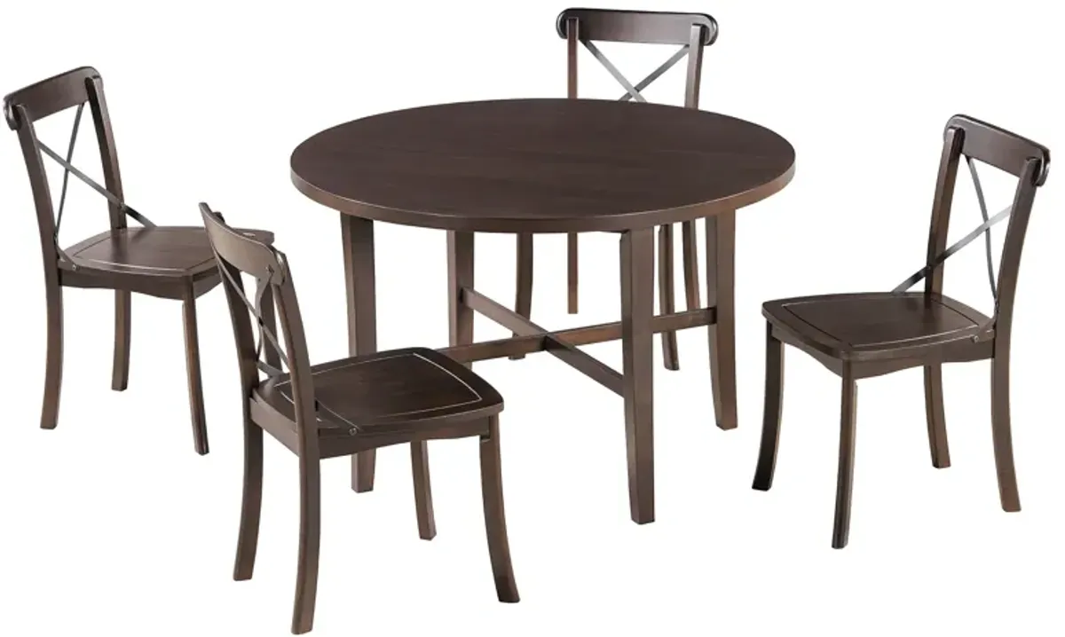 Merax 5-piece Retro Simple Round Table Chairs Dining Set