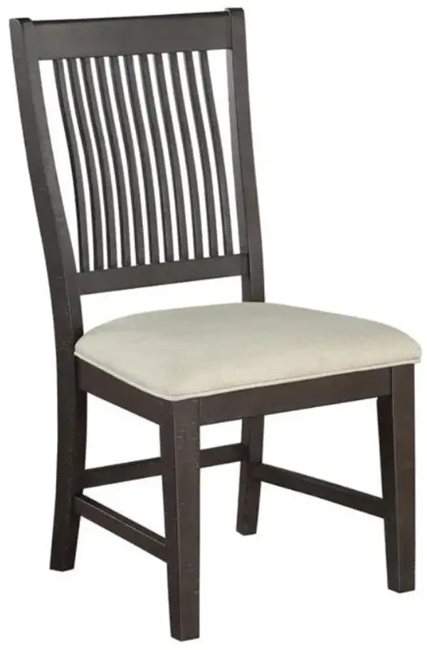 Rustic brown side chair with beige linen fabric, Single chairs