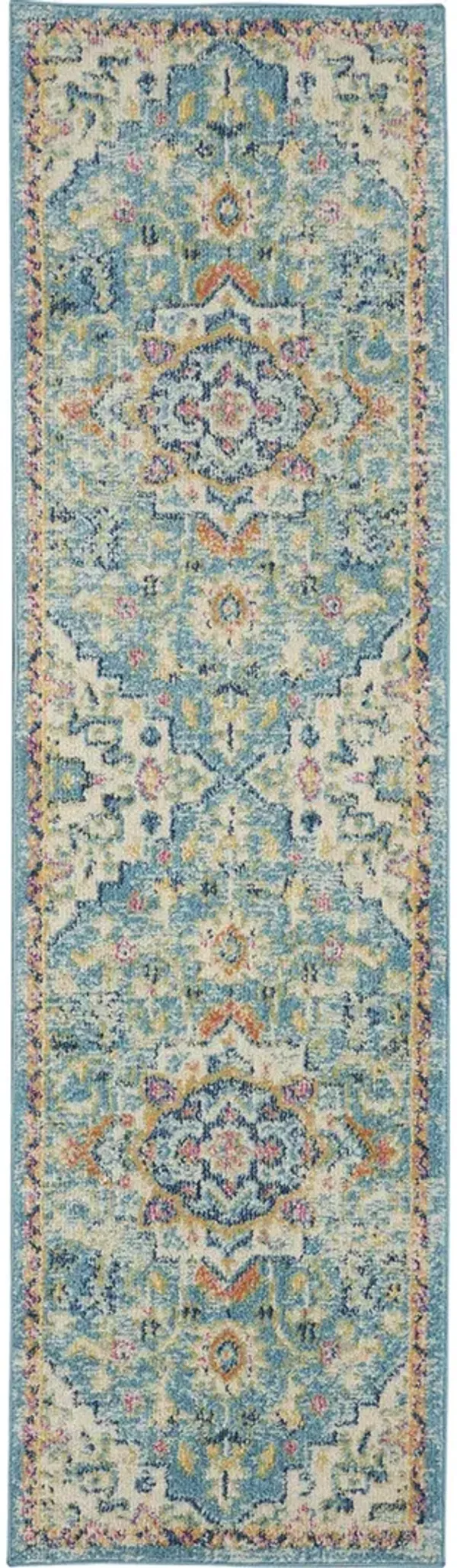 Passion PSN25 Ivory/Light Blue 2'2" x 7'6" Rug