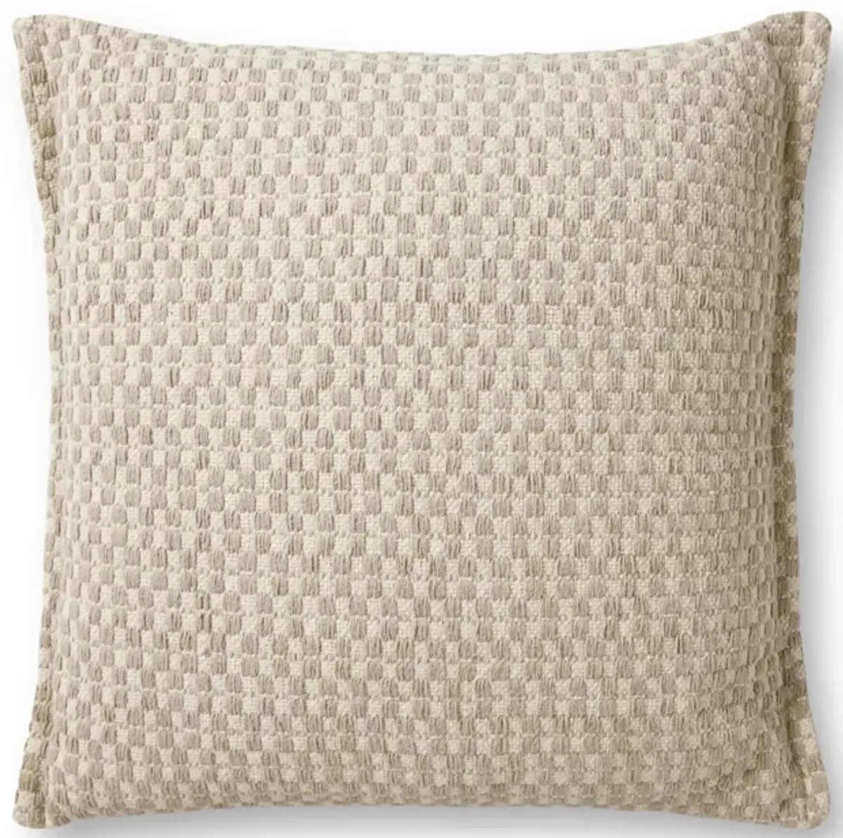 PMH0028 Sand 22''x22'' Polyester Pillow by Magnolia Home by Joanna Gaines x Loloi