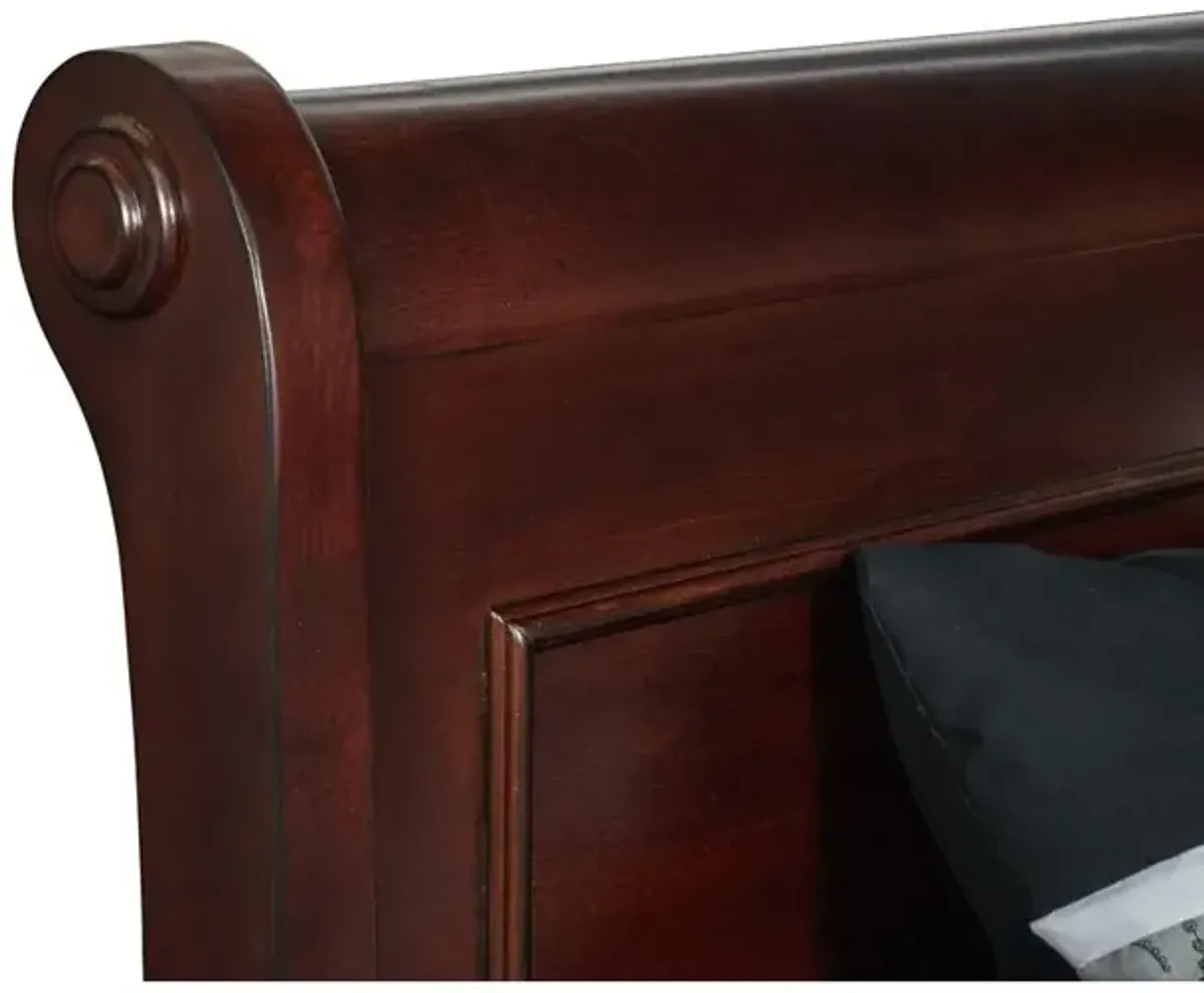 New Classic Furniture Furniture Versailles Solid Wood Full Bed in Bordeaux Cherry