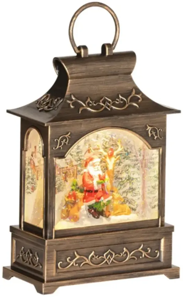 Musical Snow Globe with Santa and Reindeer, Battery-Operated Christmas Décor