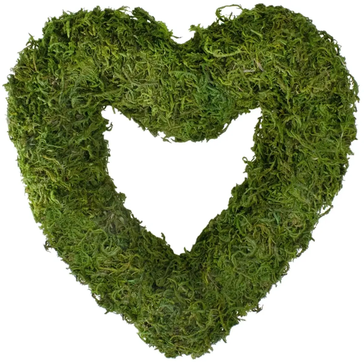 Reindeer Moss Heart Twig Artificial Wreath  Green 13.5-Inch