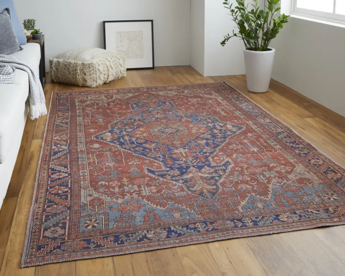 Rawlins 39HQF Red/Tan/Blue 2' x 3' Rug