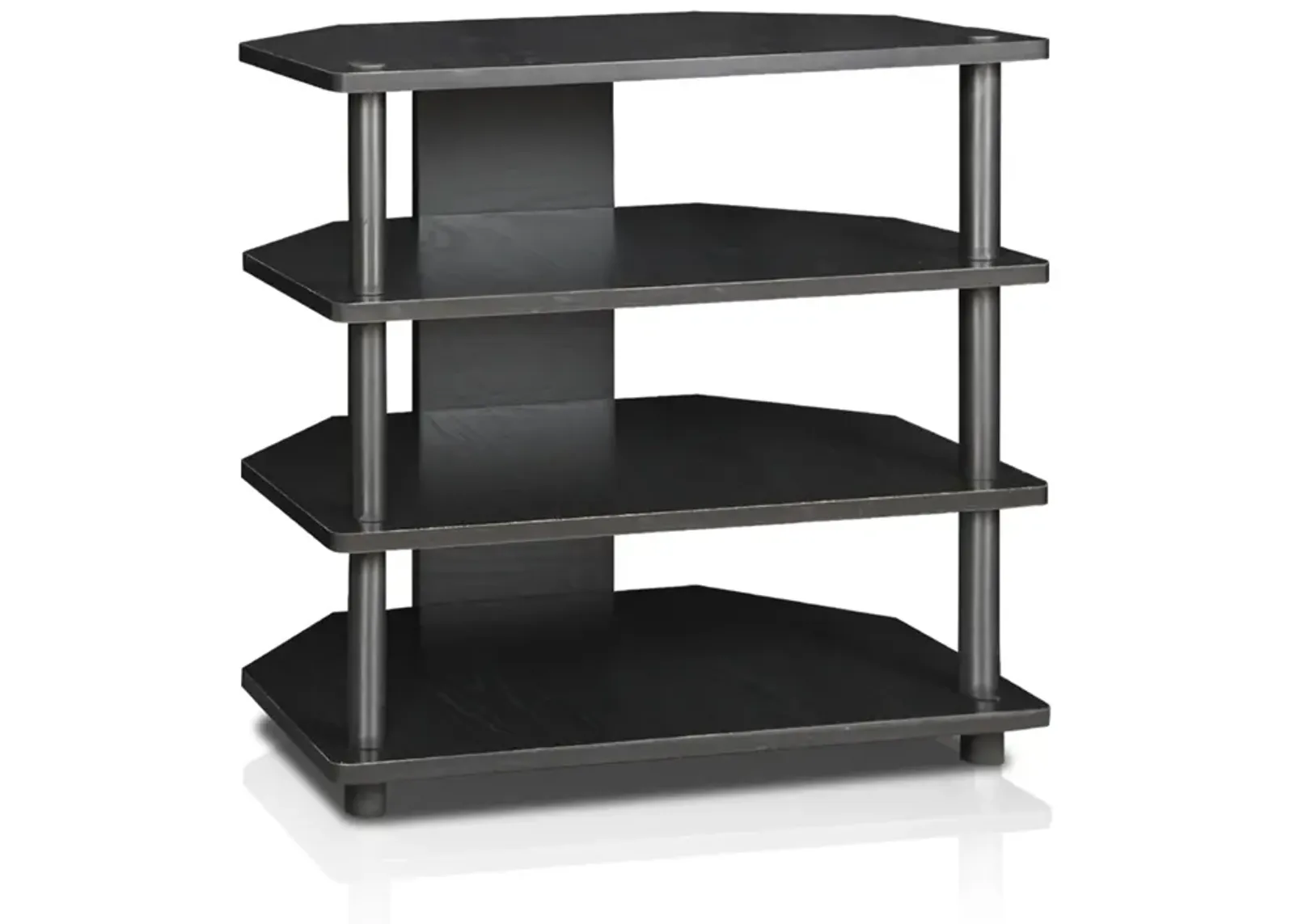 Turn-N-Tube Easy Assembly 4-Tier Petite TV Stand, Blackwood