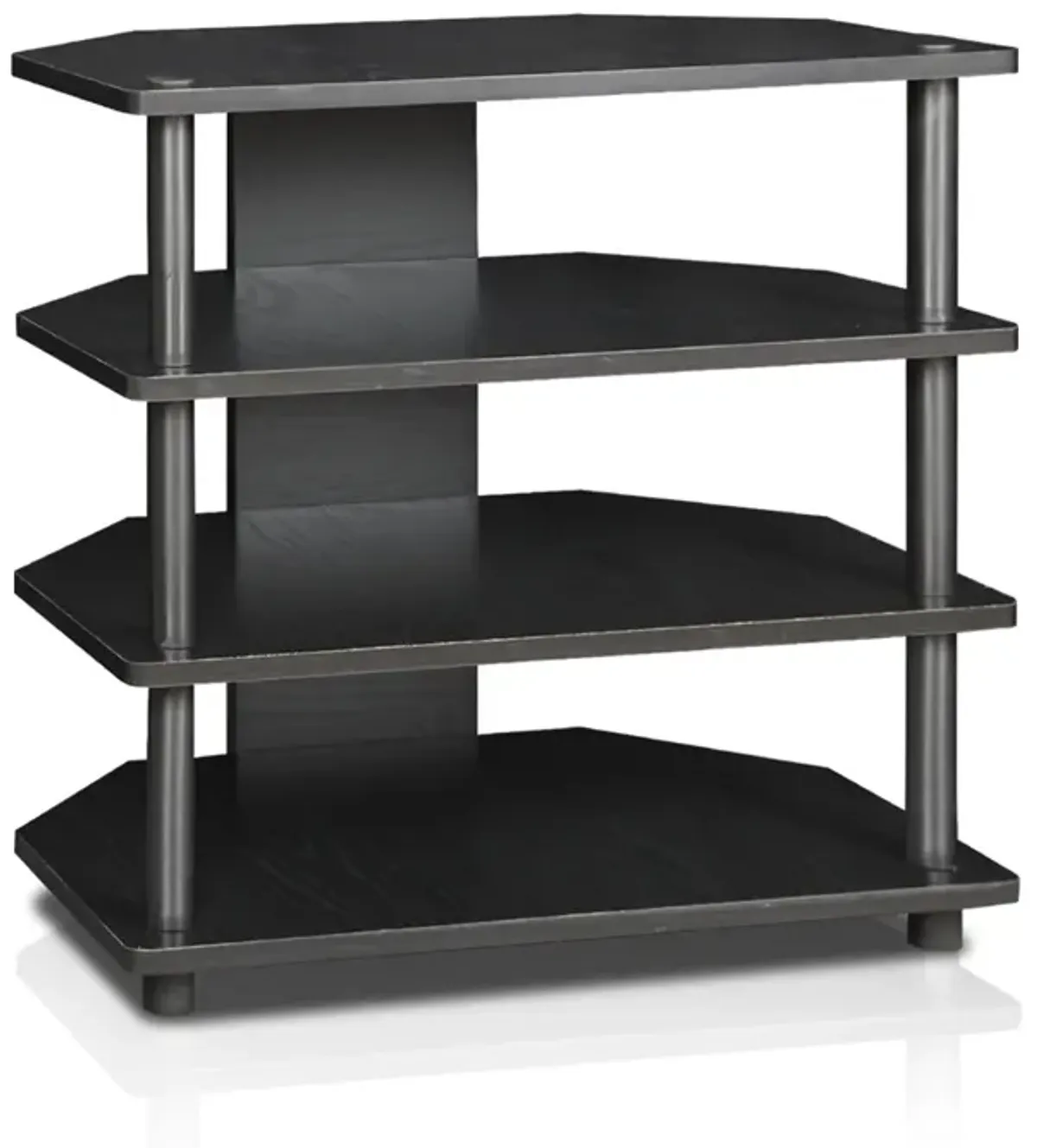 Turn-N-Tube Easy Assembly 4-Tier Petite TV Stand, Blackwood