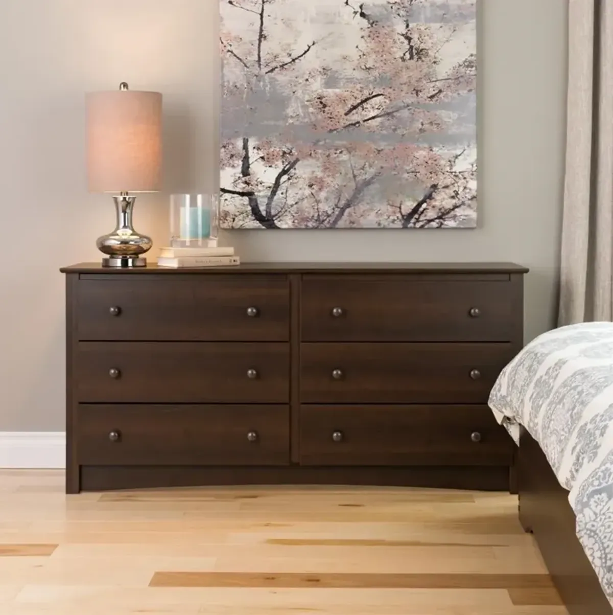 Prepac Espresso Fremont 6 Drawer Dresser