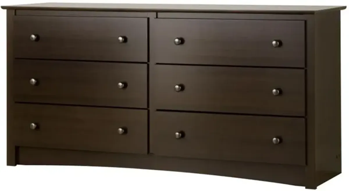 Prepac Espresso Fremont 6 Drawer Dresser