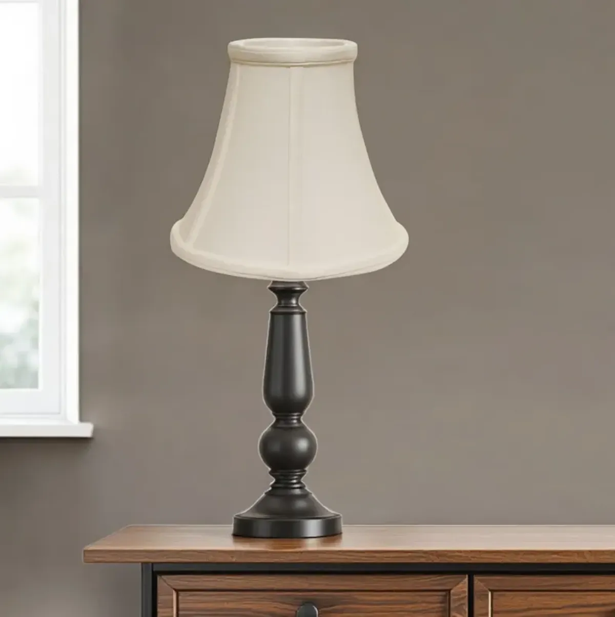 Hivvago 16" White Premium Bell Monay Shantung Lampshade