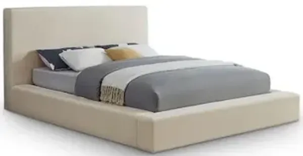 Meridian Furniture Dorian Cream Velvet Queen Bed