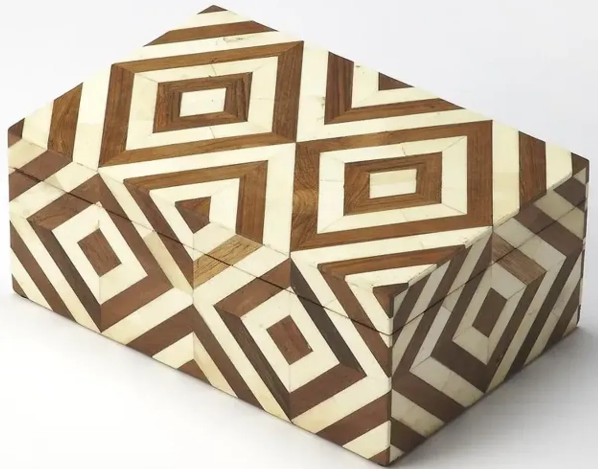 Geometric Harmony Wood and Bone Storage Box, Belen Kox