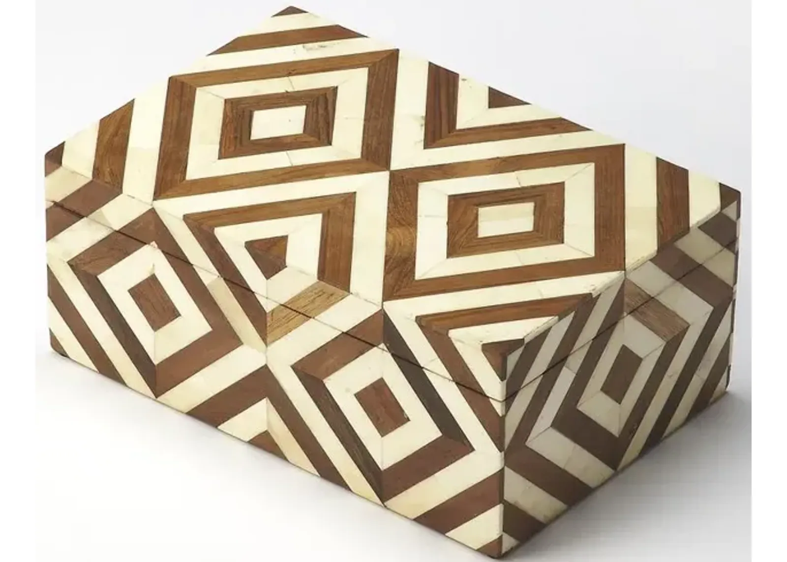 Geometric Harmony Wood and Bone Storage Box, Belen Kox