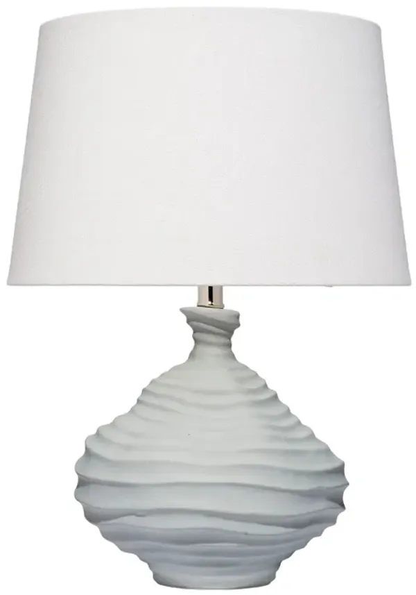 Ozy Accent Table Lamp, Linen Shade, Light Blue Turned Ceramic 23 Inch