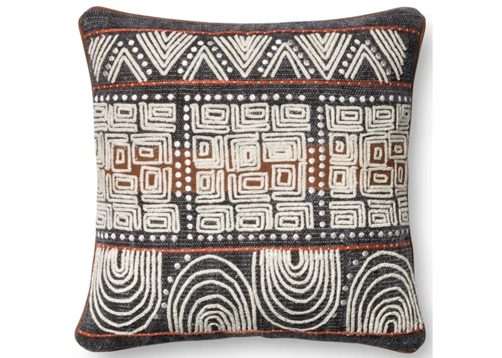 P0379 Blue/Rust 18"x18" Poly Pillow