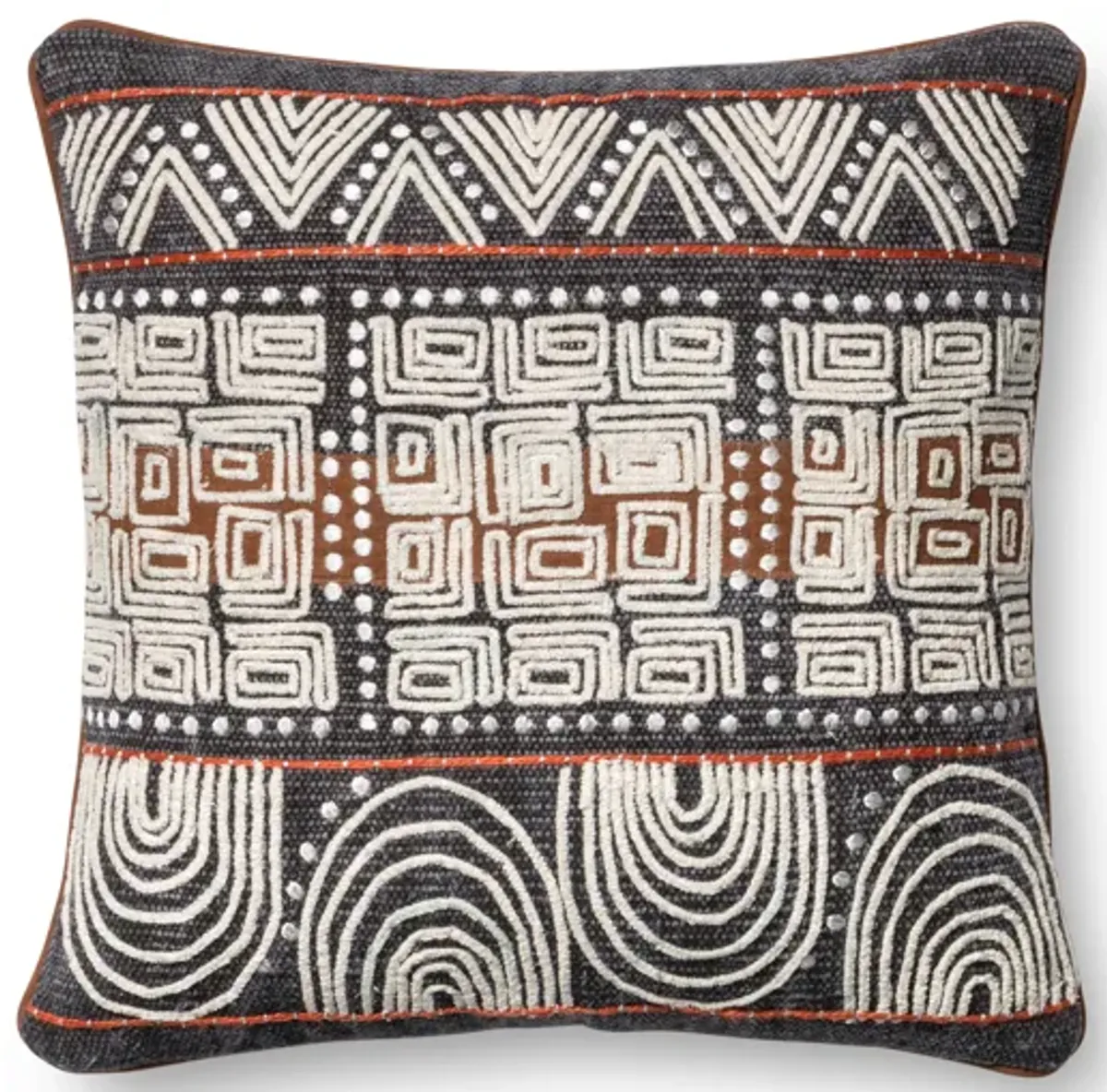 P0379 Blue/Rust 18"x18" Poly Pillow