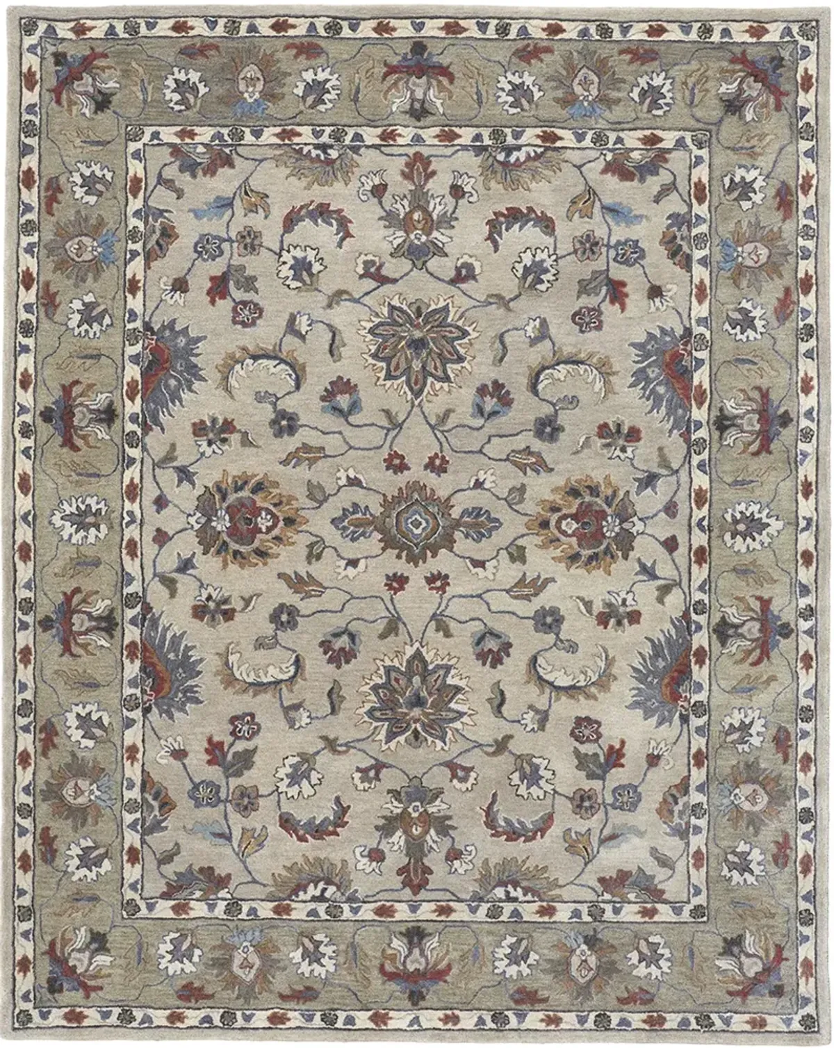 Rylan 8642F Ivory/Taupe/Blue 4' x 6' Rug