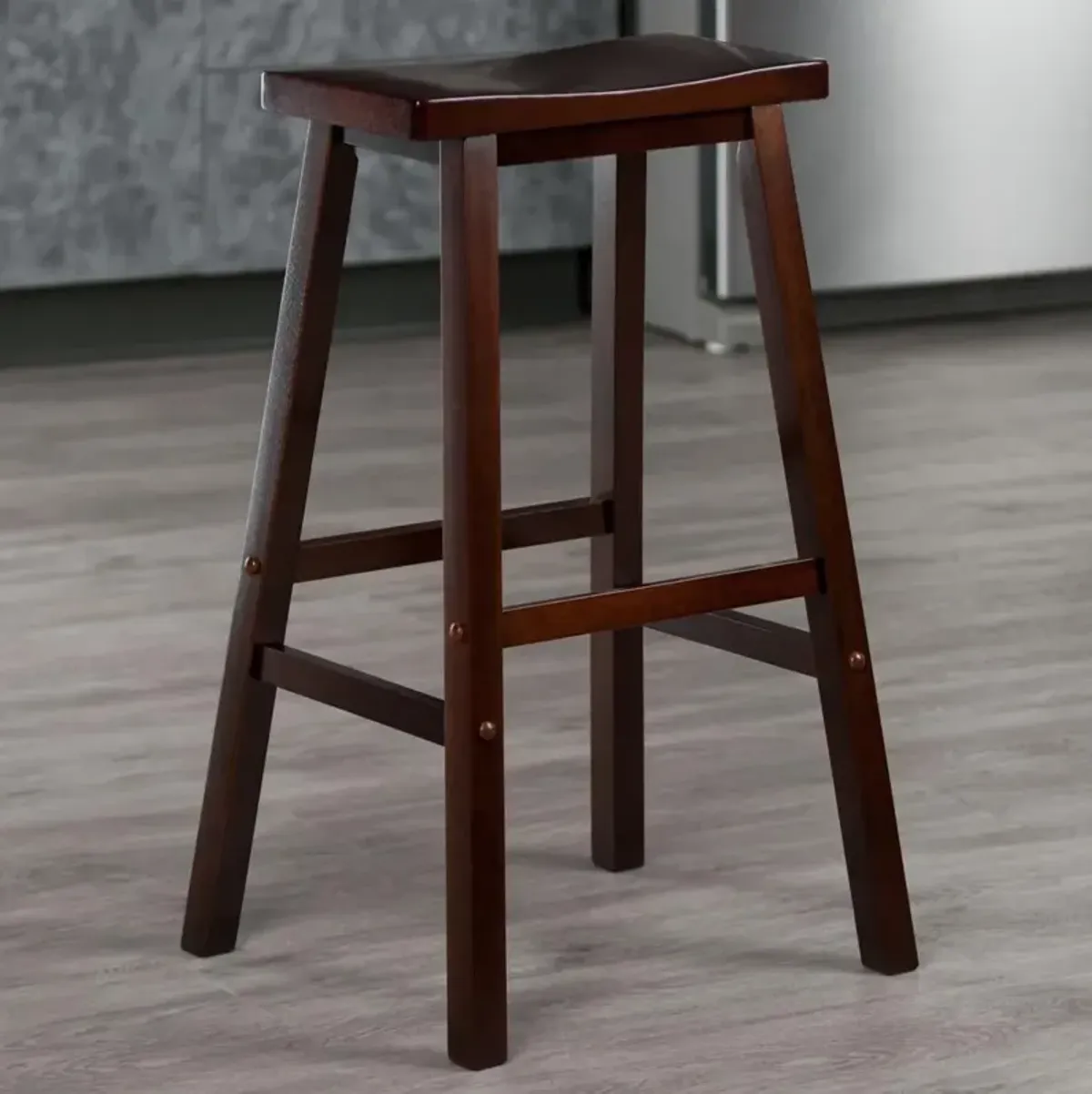 Satori 29" Saddle Seat Bar Stool Antique Walnut