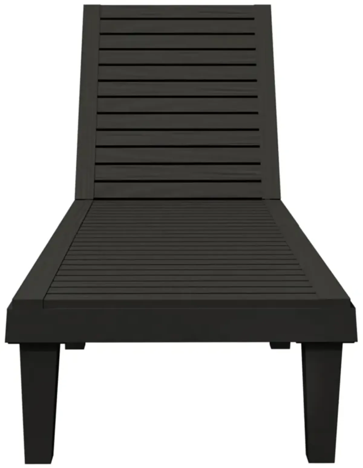 vidaXL Adjustable Backrest Sun Lounger-Black- Polypropylene Material, Lightweight, UV & Weather Resistant, Imitation Wood Texture Design, Easy to Move, Ideal for Outdoor Living Space.