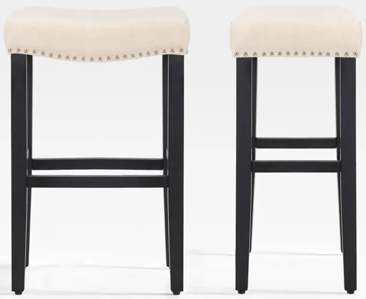 WestinTrends 29" Upholstered Saddle Seat Bar Stool (Set of 2)