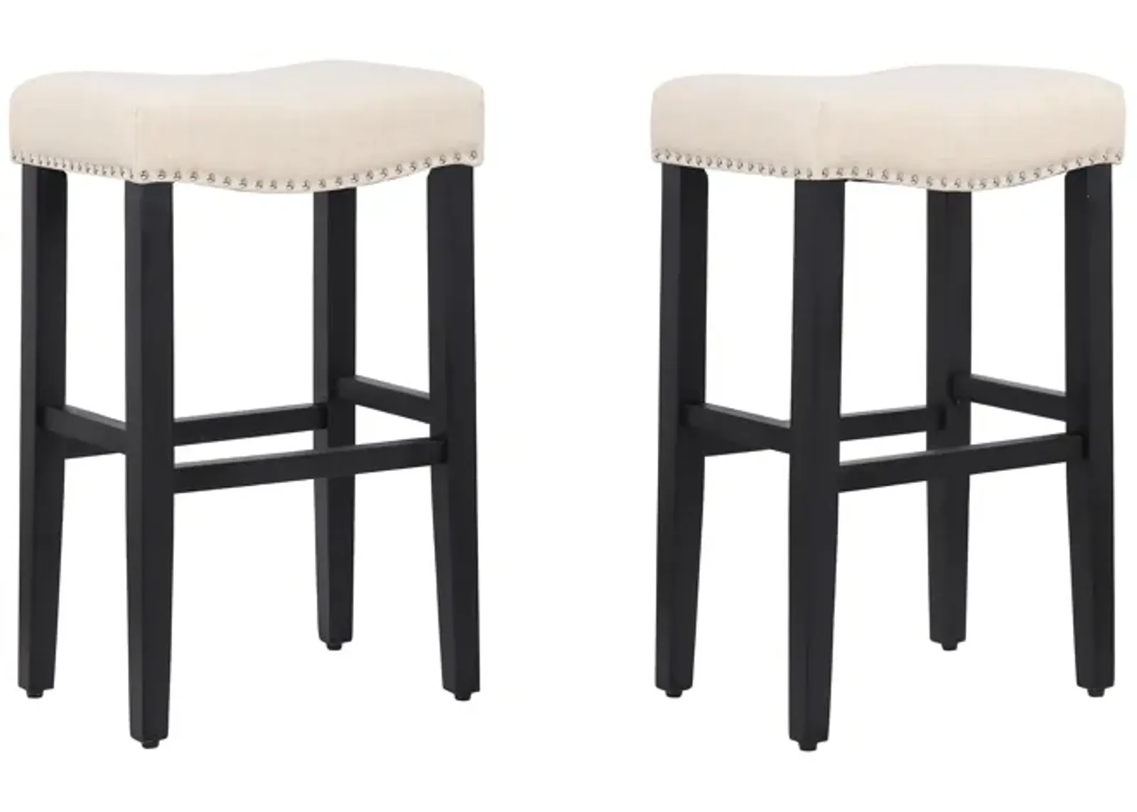 WestinTrends 29" Upholstered Saddle Seat Bar Stool (Set of 2)