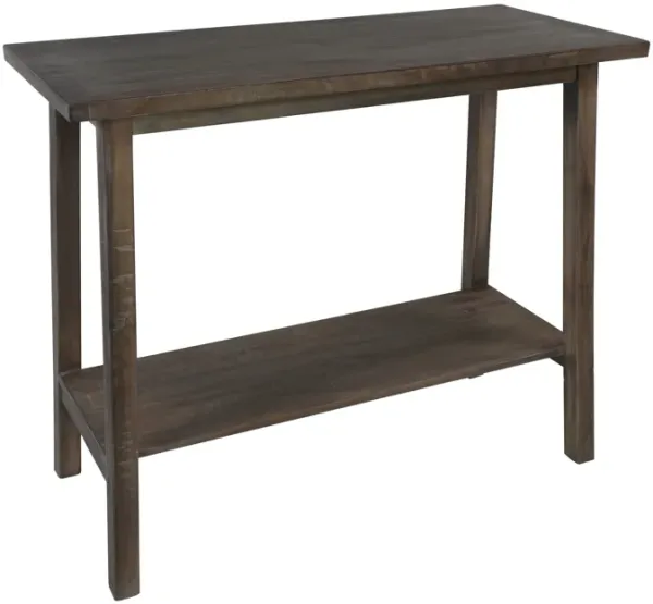Ito 36 Inch Console Table, 1 Bottom Shelf, Slate Gray Solid Acacia Wood - Benzara
