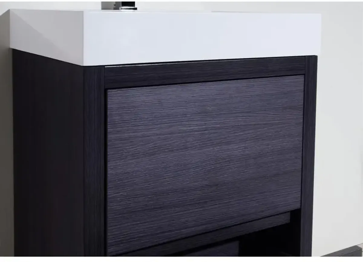 Kubebath Bliss 24 Gray Oak Free Standing Modern Bathroom Vanity
