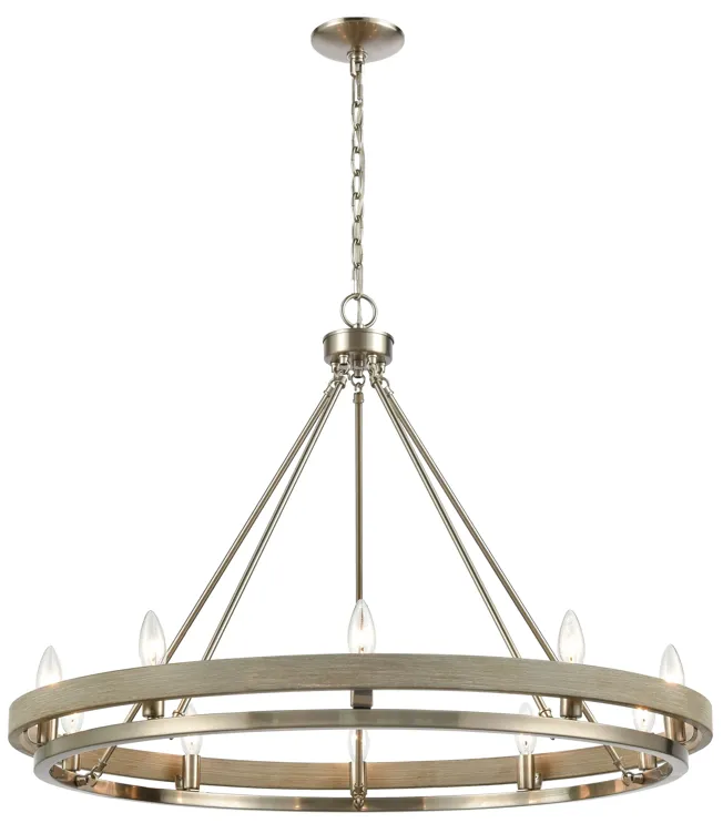 Ramsey 34'' Wide 10-Light Silver Chandelier