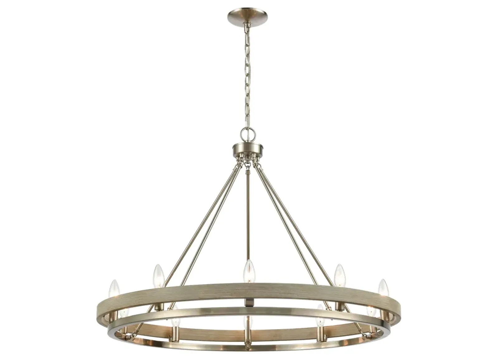 Ramsey 34'' Wide 10-Light Silver Chandelier