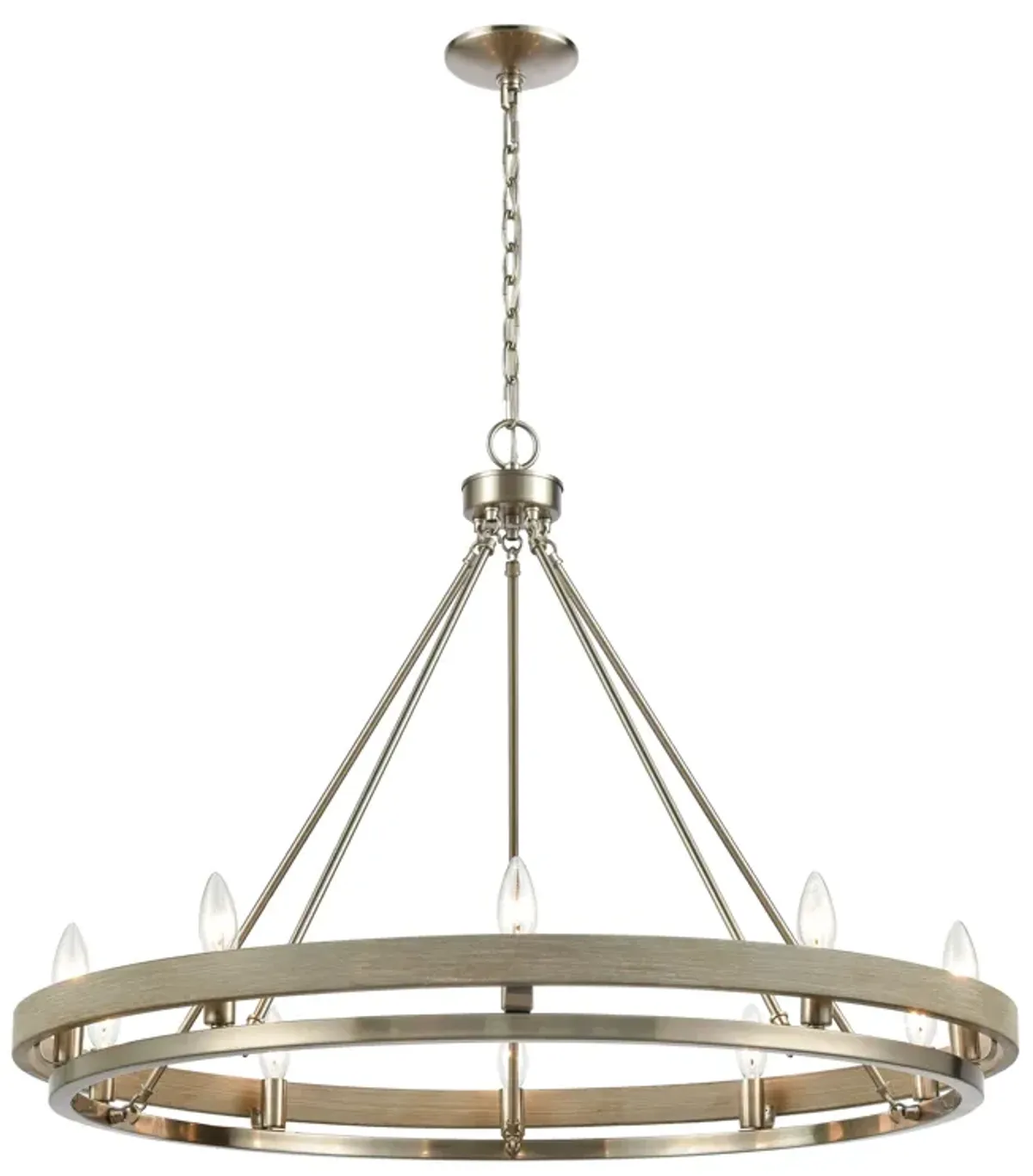 Ramsey 34'' Wide 10-Light Silver Chandelier