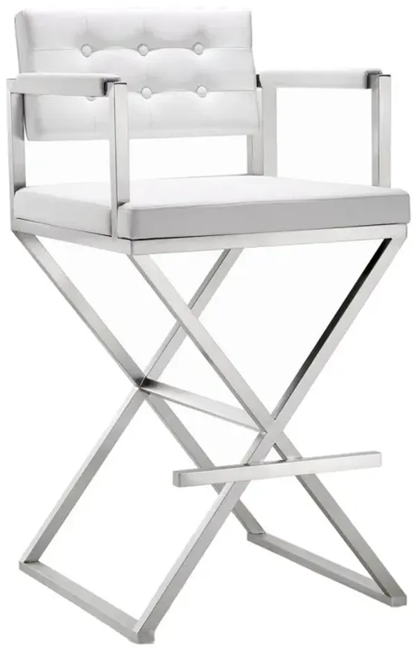 Belen Kox Contemporary White Steel Barstool, Belen Kox