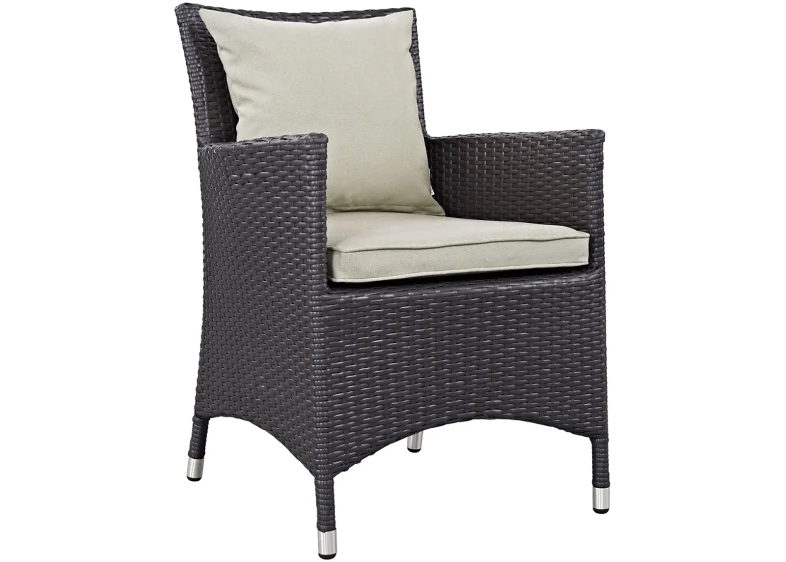 Convene Dining Outdoor Patio Armchair - Espresso Beige