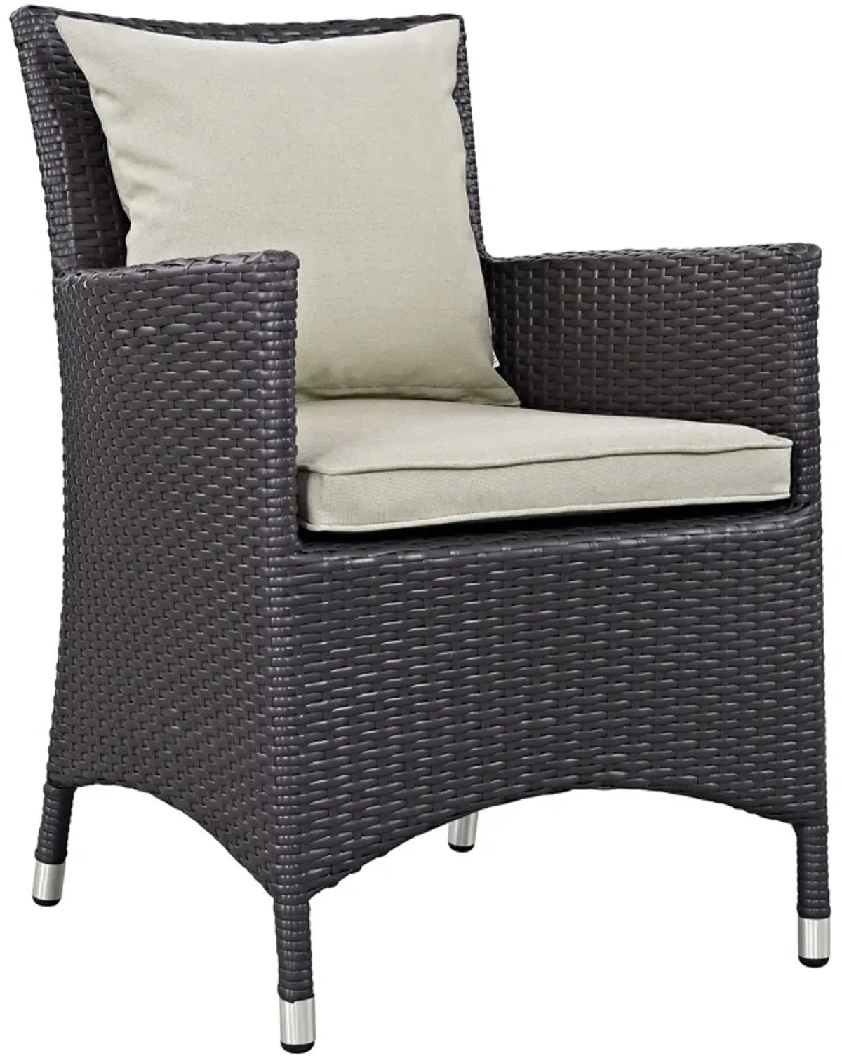 Convene Dining Outdoor Patio Armchair - Espresso Beige