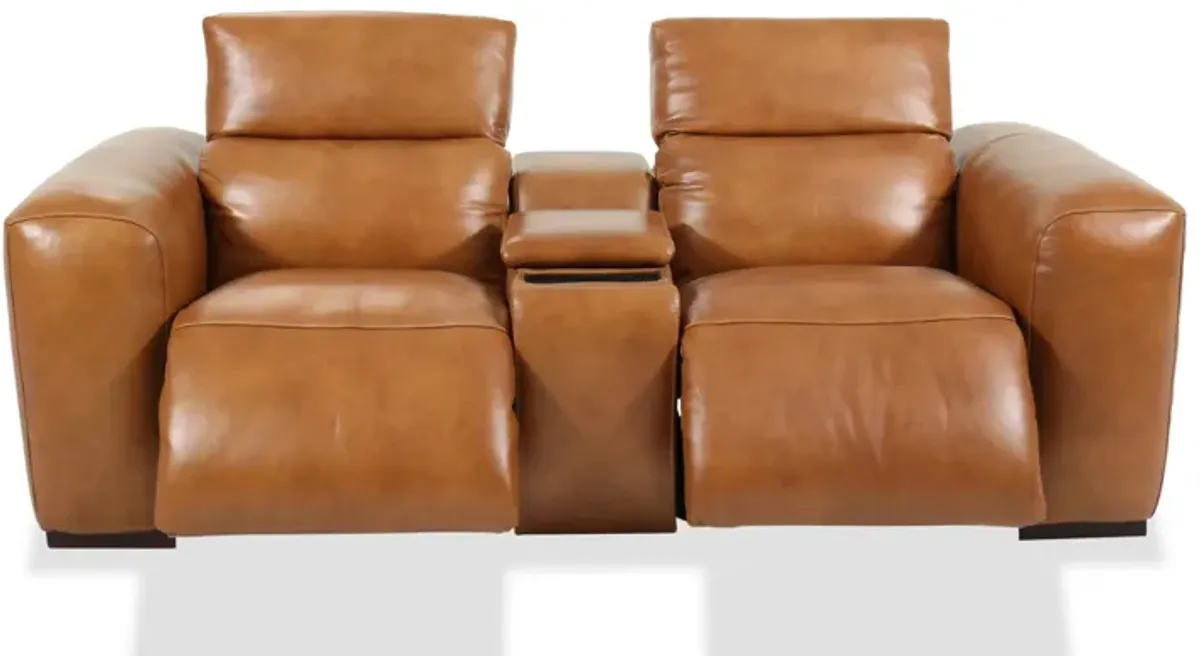 Derrick Camel Power Loveseat