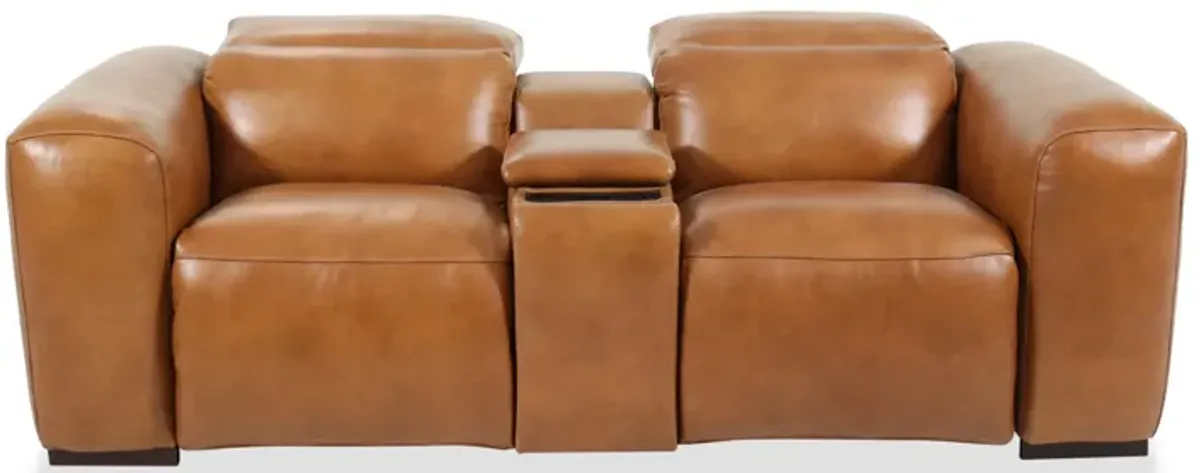 Derrick Camel Power Loveseat