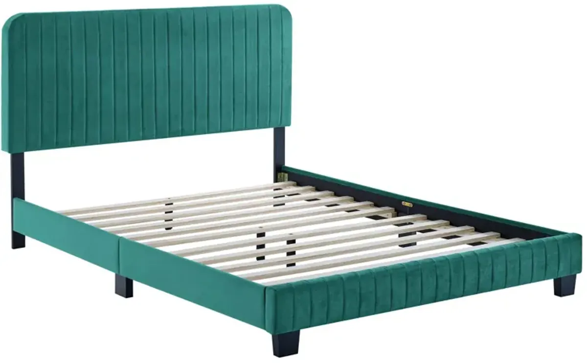 Modway - Celine Channel Tufted Performance Velvet Twin Platform Bed