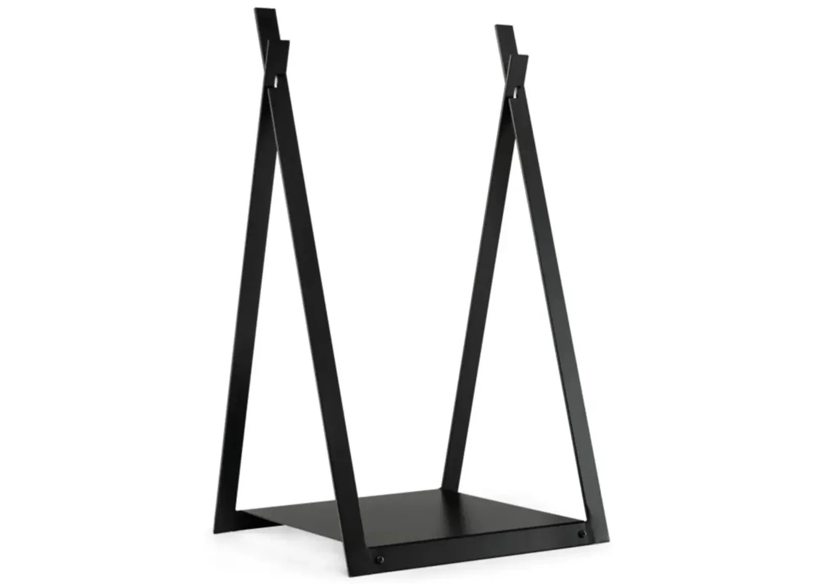 Hivvago Triangle Firewood Rack with Raised Base for Fireplace Fire Pit-Black