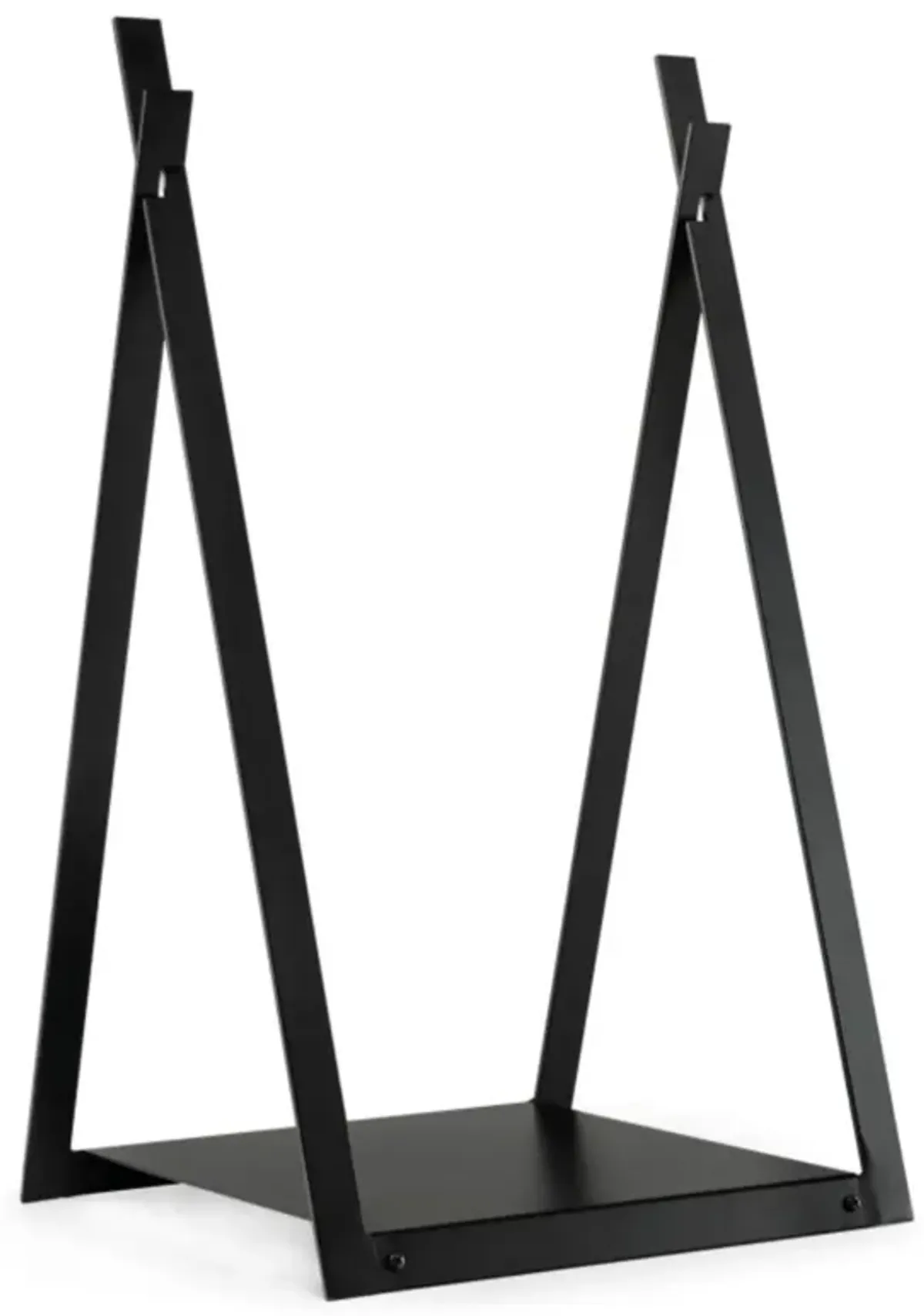 Hivvago Triangle Firewood Rack with Raised Base for Fireplace Fire Pit-Black