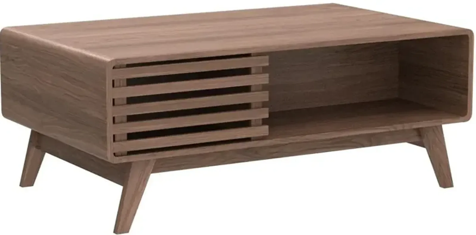 mopio Farmhouse Wood Coffee Table for Living Room Fluted