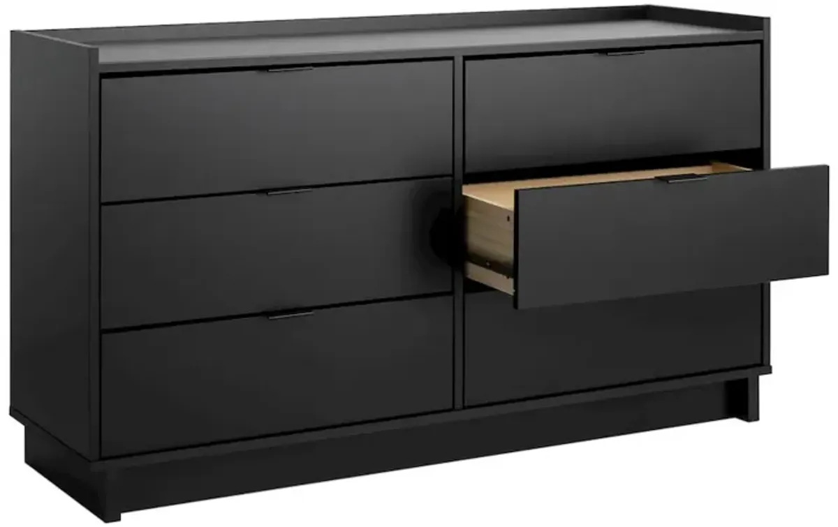 Prepac Simply Modern Black 6 Drawer 52.5 W Dresser