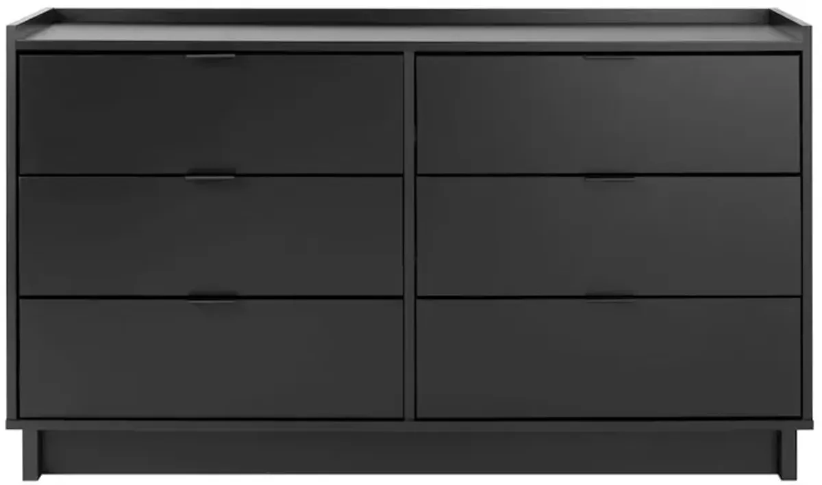 Prepac Simply Modern Black 6 Drawer 52.5 W Dresser